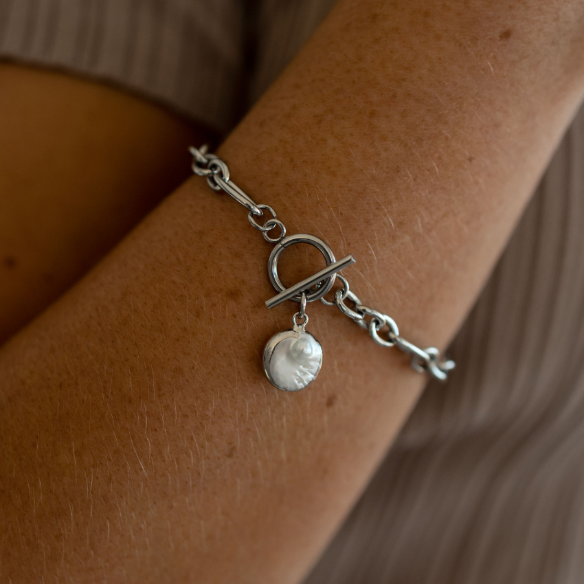 Silver Pearl Bracelet