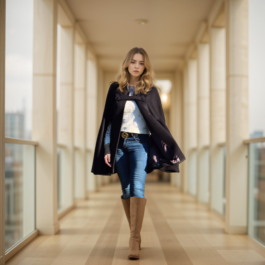 Luxury Audrey Cape - Black