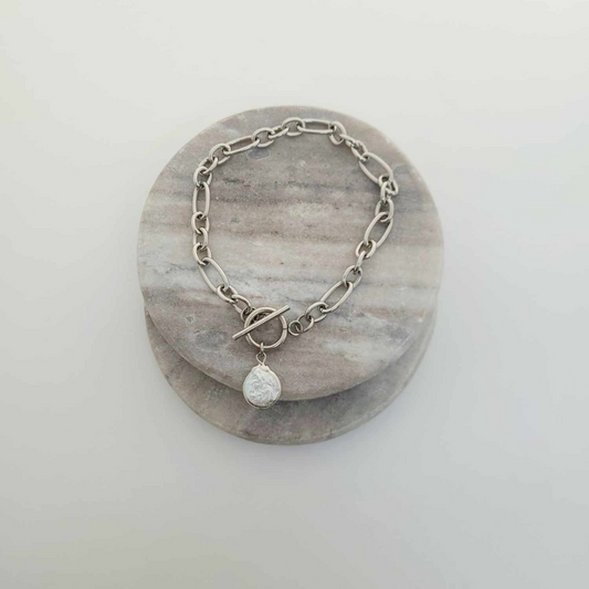 Silver Pearl Bracelet