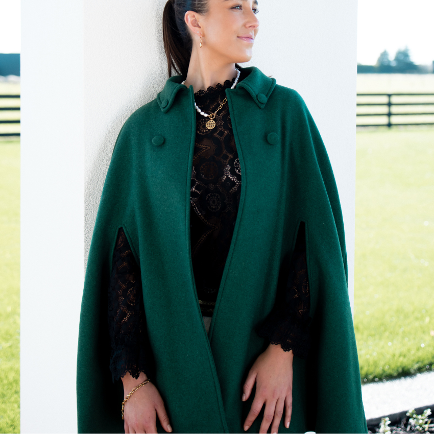 Luxury Audrey Cape - Emerald