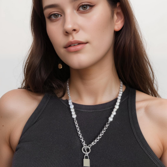 Pearls & Locks- Silver