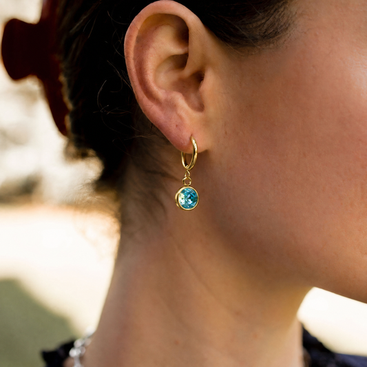 Golden Aqua Earrings