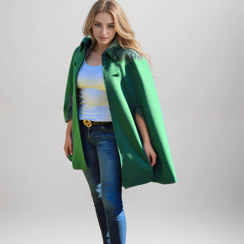 Luxury Audrey Cape - Emerald